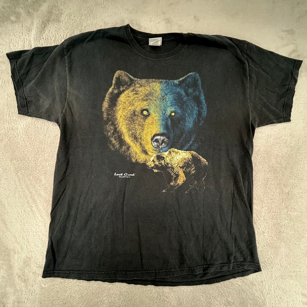 Vintage OVB Old Varsity Brand Mens‎ T Shirt XL Black Bear Graphic Preowned